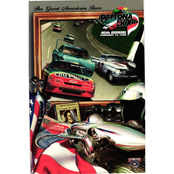 Daytona 500 40th Annual Postcard 1998 Official Souvenir NASCAR Memorabilia - Picture 1 of 2